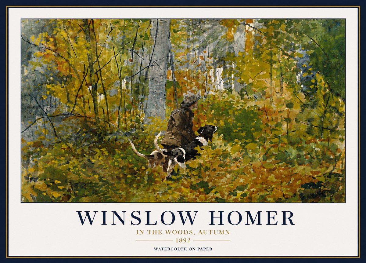 Winslow Homer In the Woods, Autumn No5 - Plakát