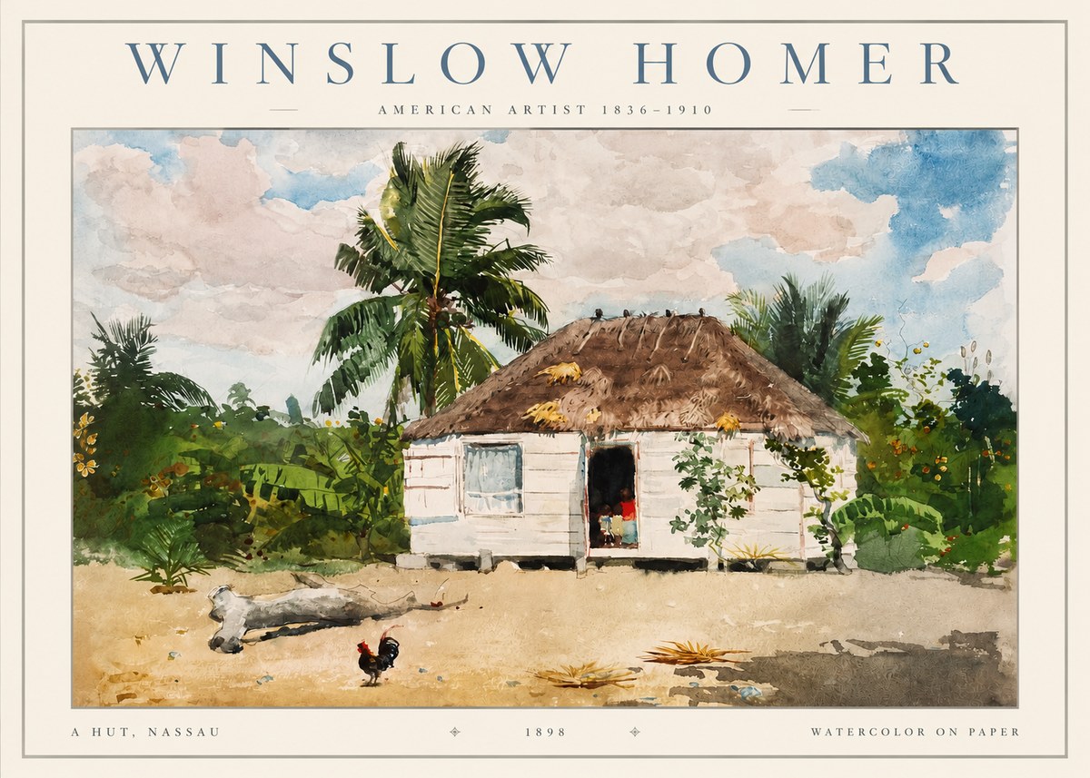 Winslow Homer A Hut, Nassau No2 - Plakát