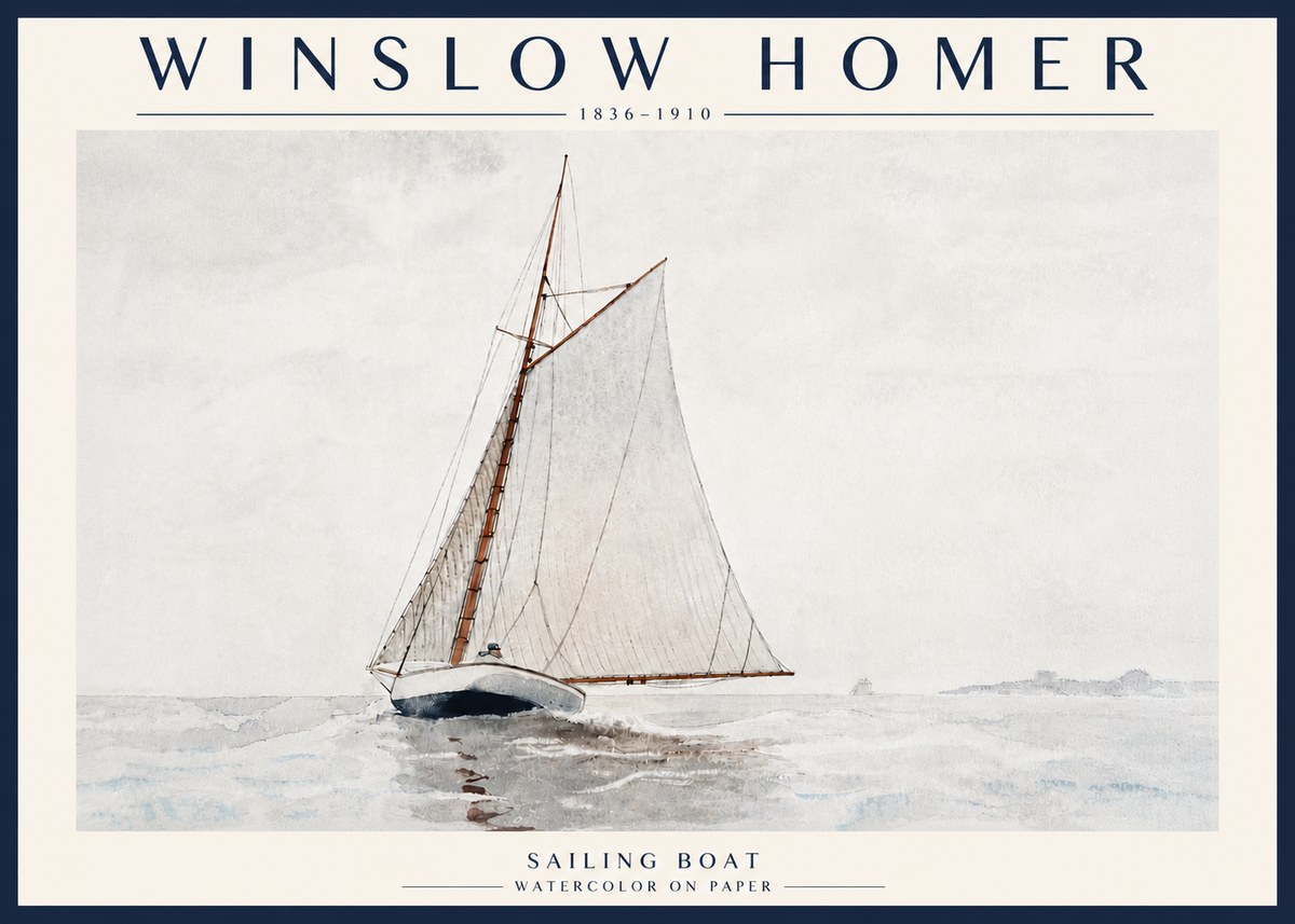 Winslow Homer Sailing Boat No6 - Plakát