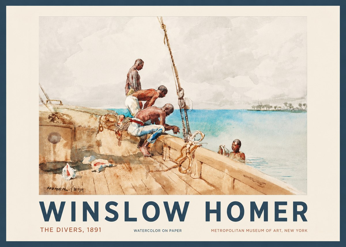 Winslow Homer The Divers (1891) No2 - Plakát