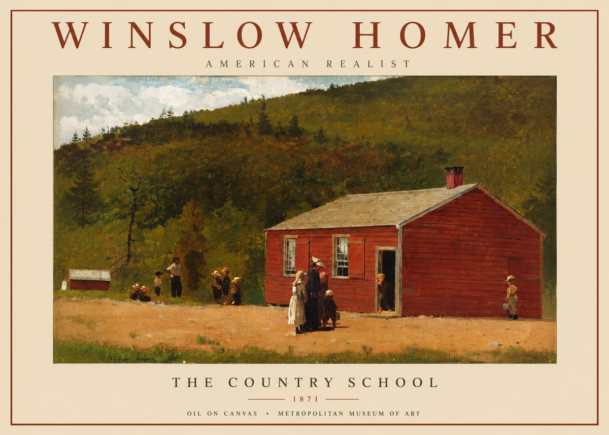 Winslow Homer The Country School No2 - Plakát
