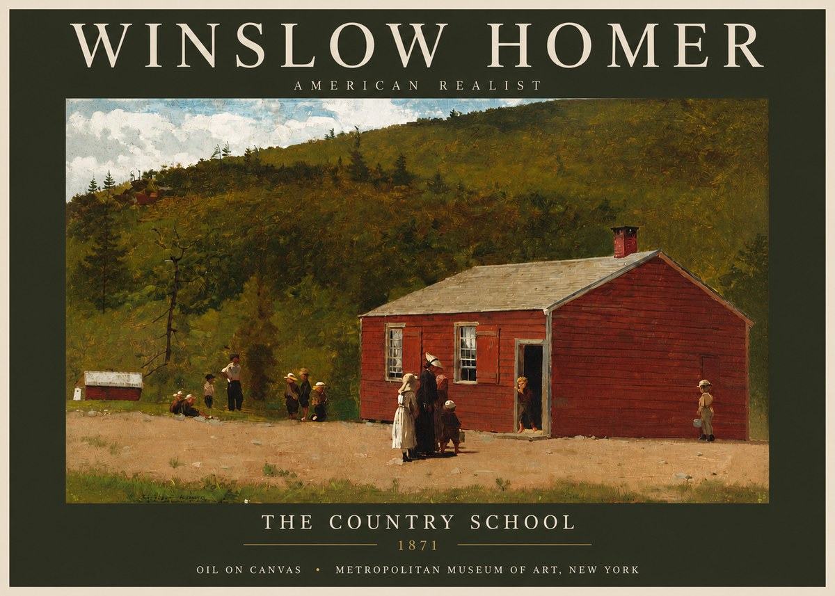 Winslow Homer The Country School No3 - Plakát