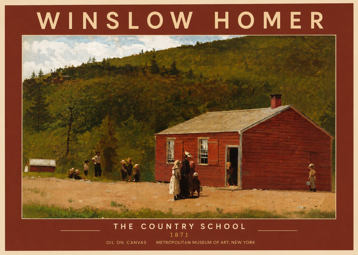 Winslow Homer The Country School No4 - Plakát