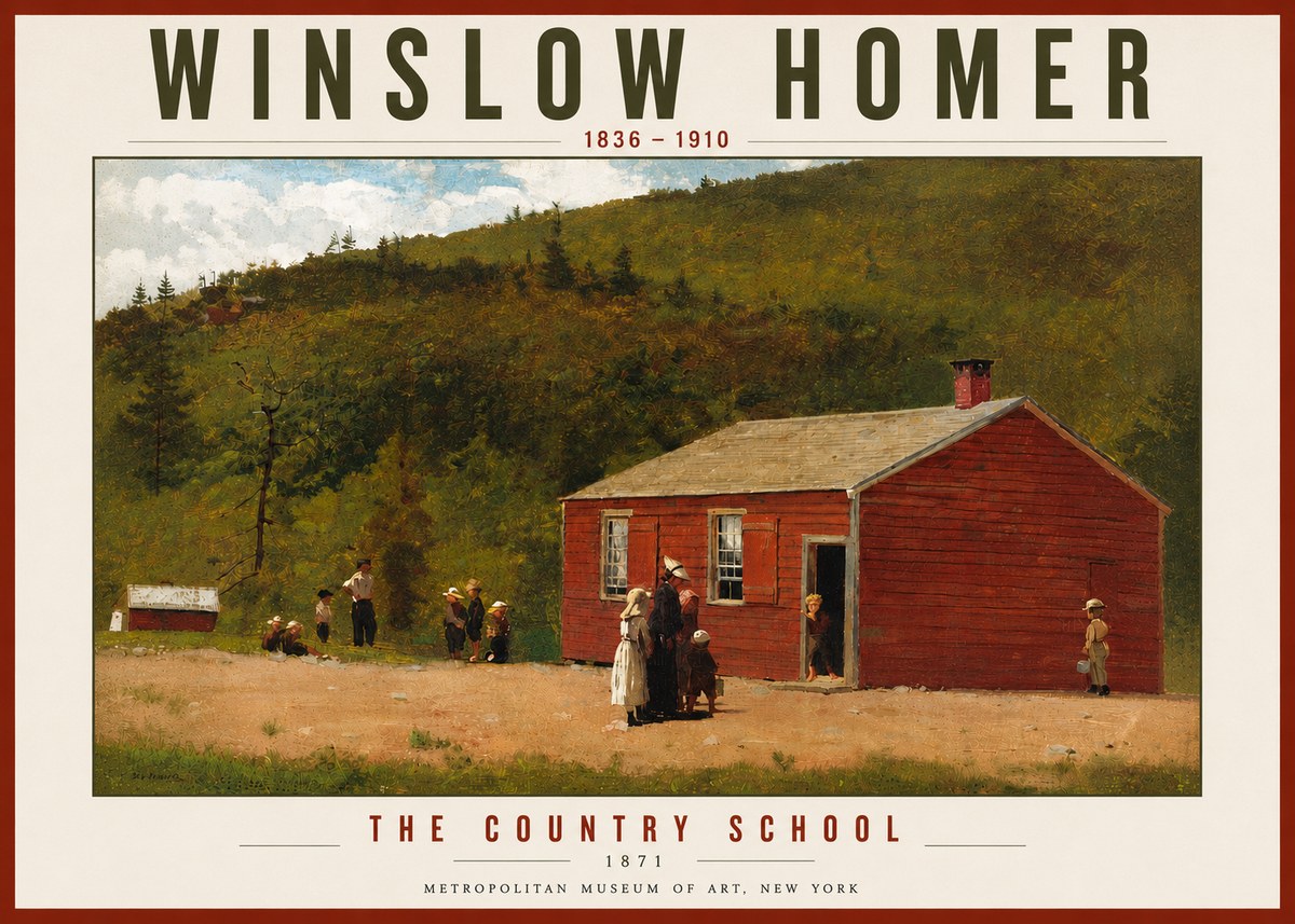 Winslow Homer The Country School No6 - Plakát
