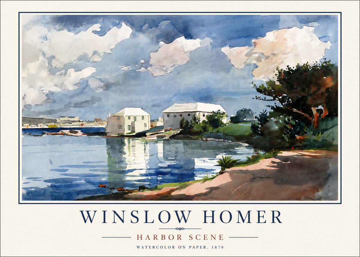 Winslow Homer Harbor Scene No5 - Plakát