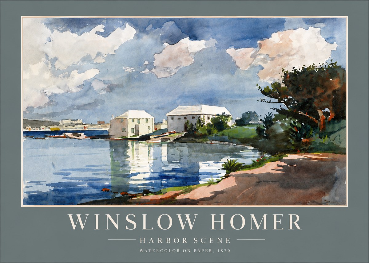 Winslow Homer Harbor Scene No6 - Plakát