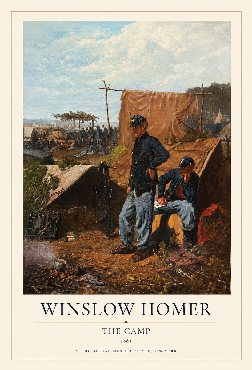 Winslow Homer The Camp No1 - Plakát