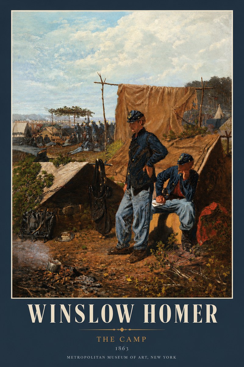 Winslow Homer The Camp No2 - Plakát