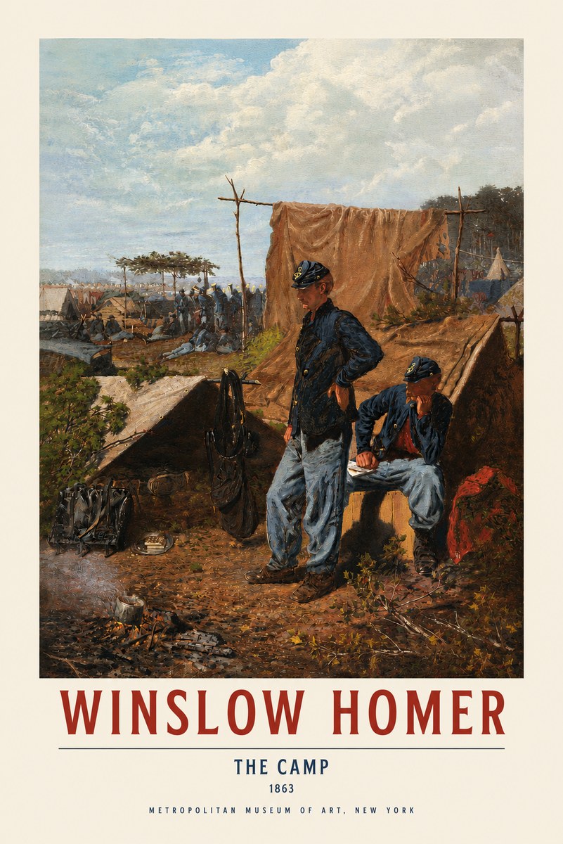 Winslow Homer The Camp No3 - Plakát