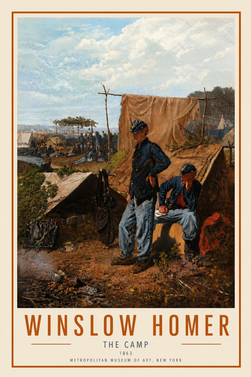Winslow Homer The Camp No6 - Plakát