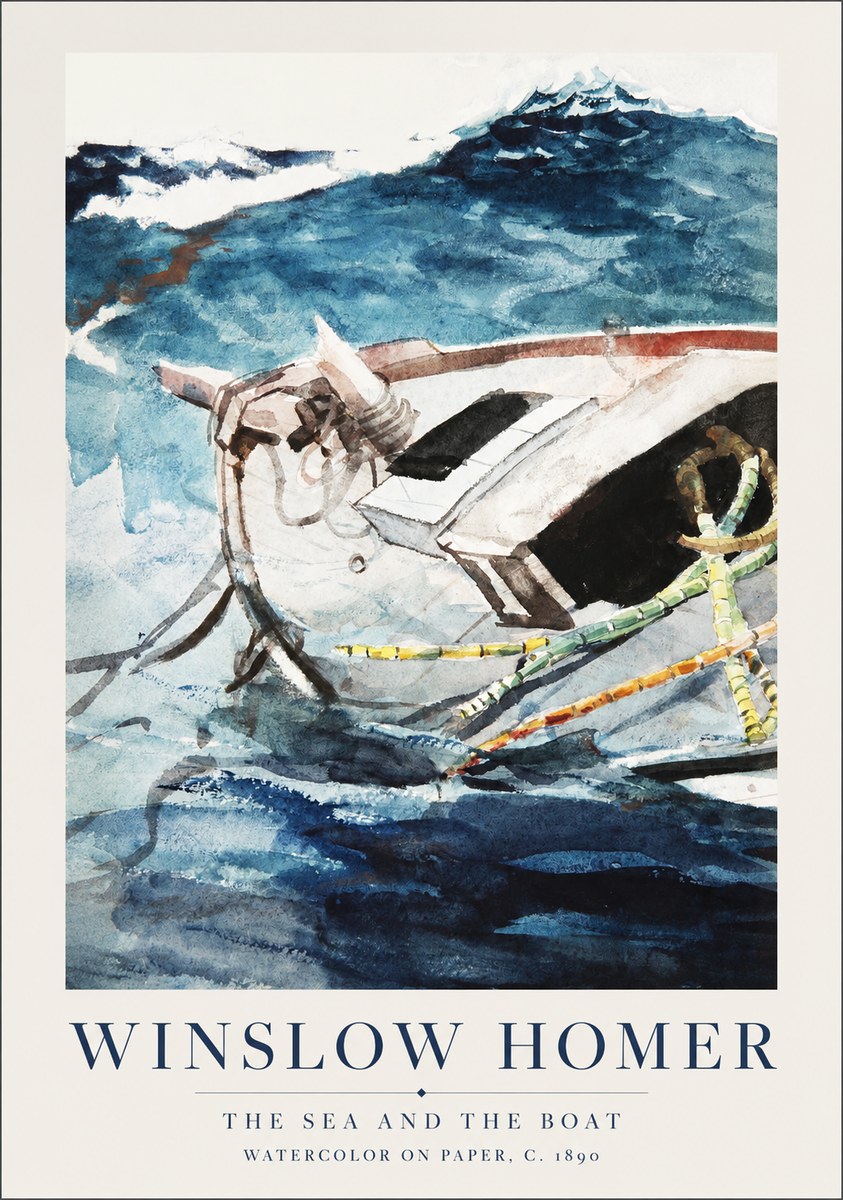 Winslow Homer The Sea and the Boat No1 - Plakát