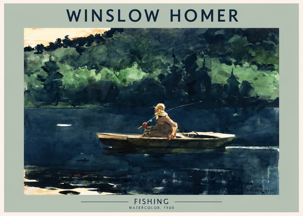 Winslow Homer Fishing No2 - Plakát