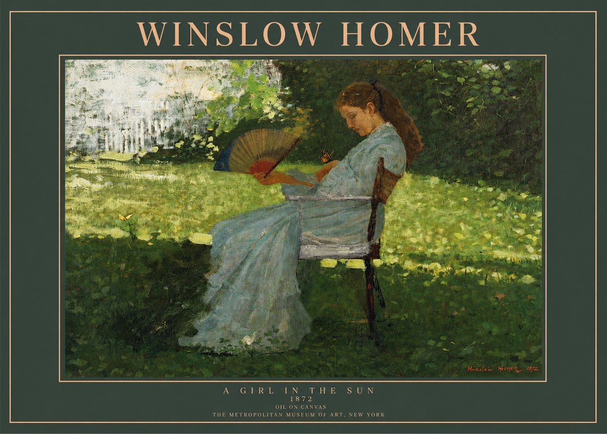 Winslow Homer A Girl in the Sun No2 - Plakát