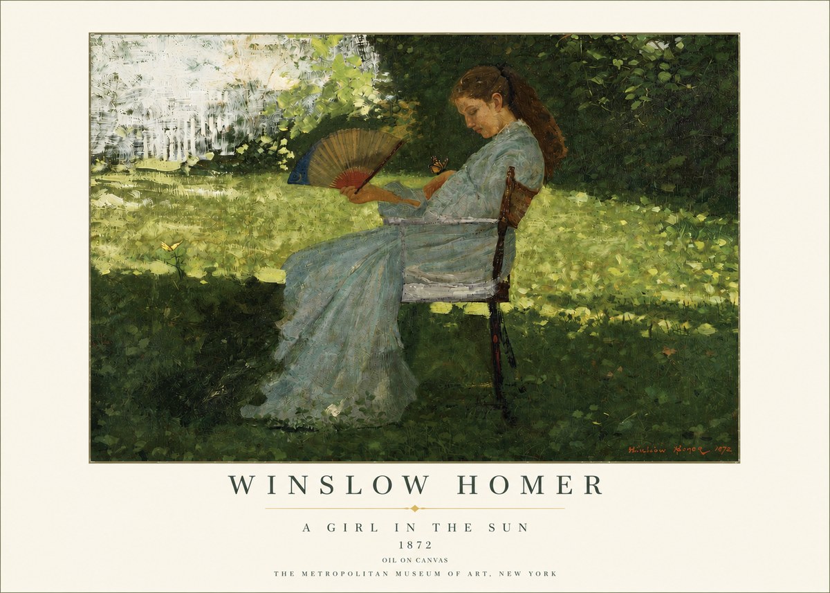Winslow Homer A Girl in the Sun No3 - Plakát