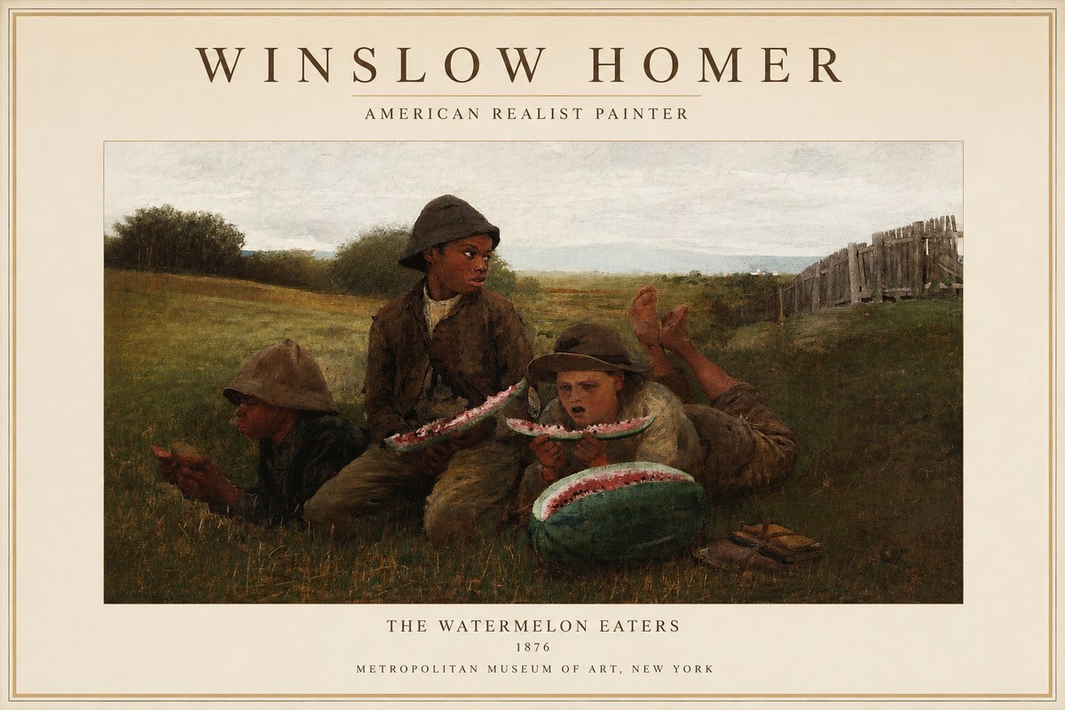 Winslow Homer The Watermelon Eaters No1 - Plakát