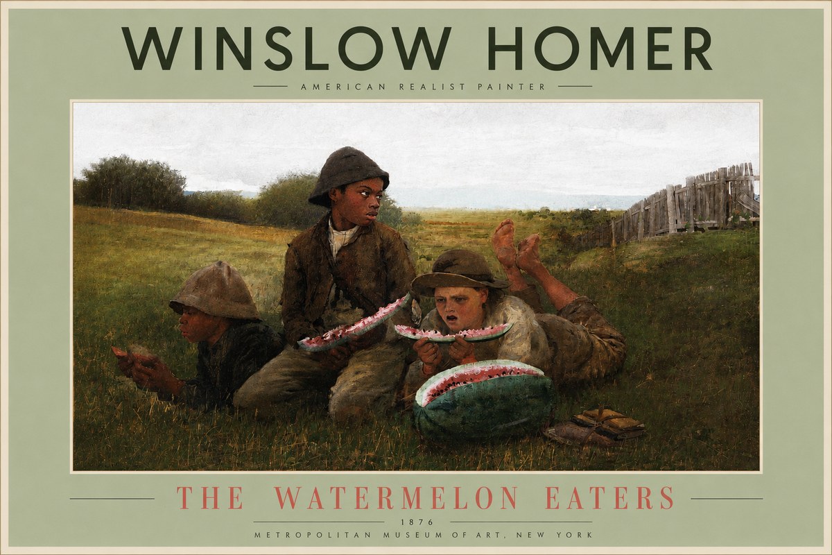 Winslow Homer The Watermelon Eaters No2 - Plakát