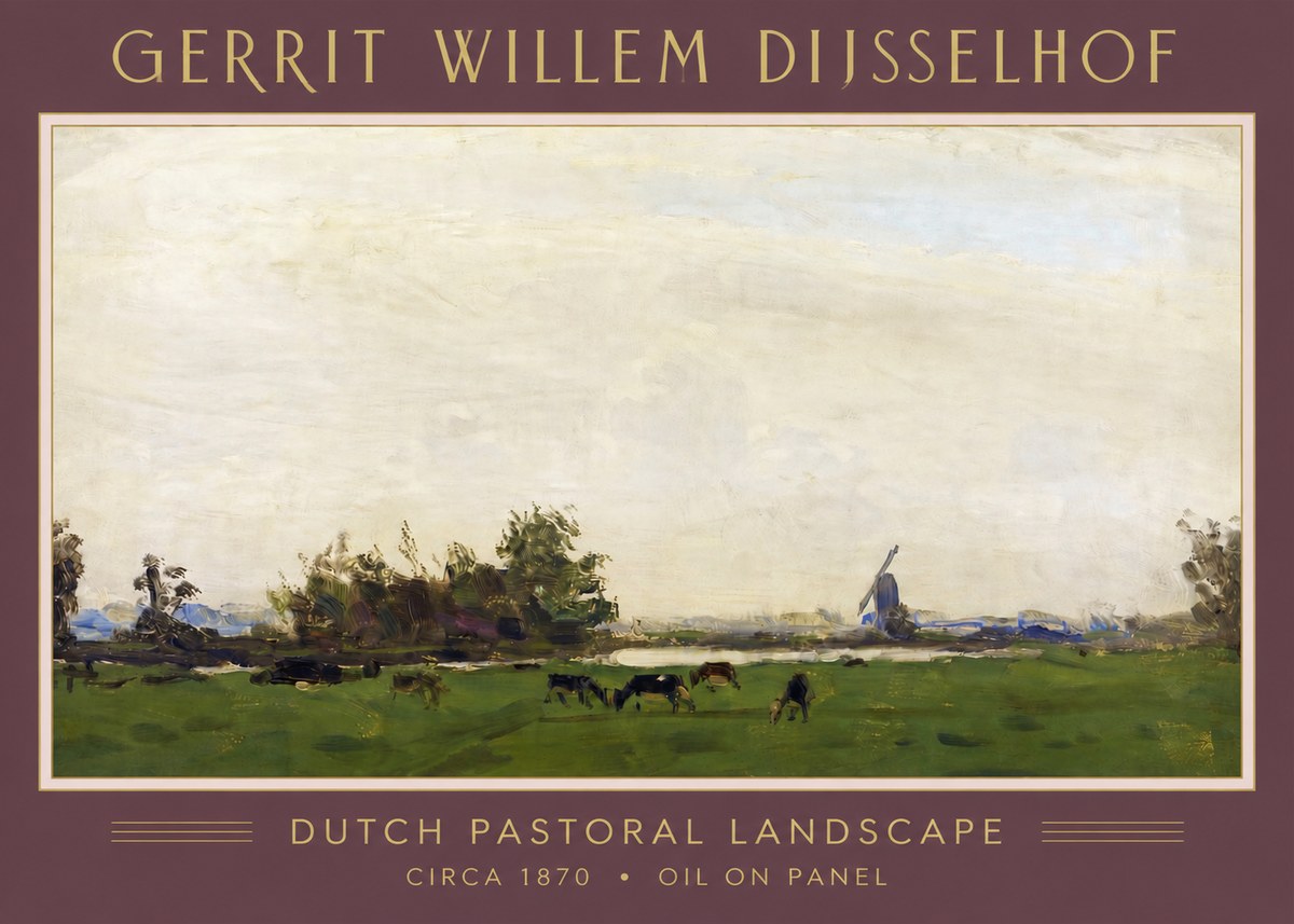 Gerrit Willem Dijsselhof Dutch Pastoral Landscape No4 - Plakát