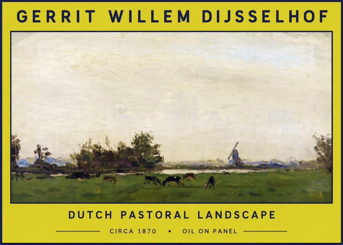 Gerrit Willem Dijsselhof Dutch Pastoral Landscape No5 - Plakát