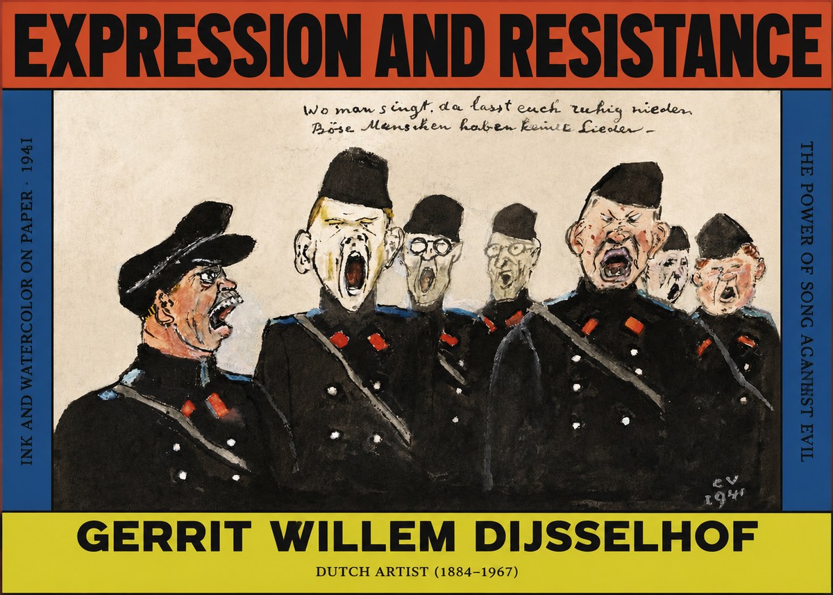 Gerrit Willem Dijsselhof Where Men Sing, There You May Rest in Peace; Evil People Have No Songs. No2 - Plakát