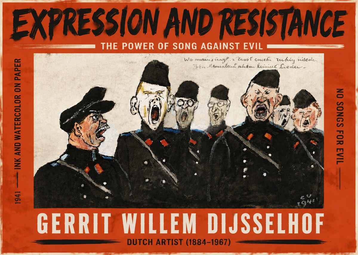 Gerrit Willem Dijsselhof Where Men Sing, There You May Rest in Peace; Evil People Have No Songs. No6 - Plakát