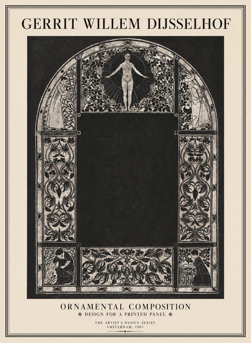 Gerrit Willem Dijsselhof Ornamental Composition - Design for a Printed Panel No1 - Plakát