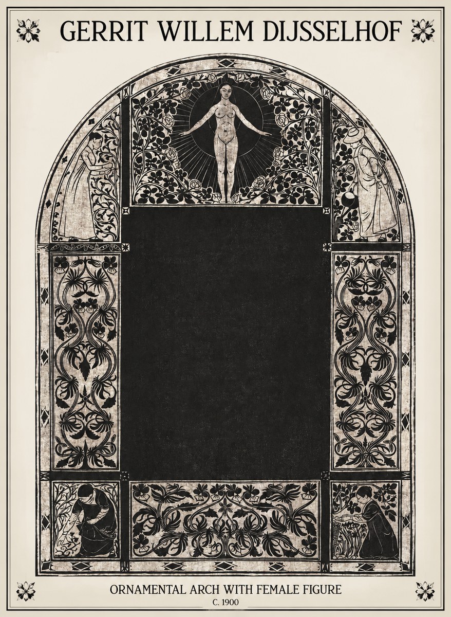Gerrit Willem Dijsselhof Ornamental Composition - Design for a Printed Panel No2 - Plakát