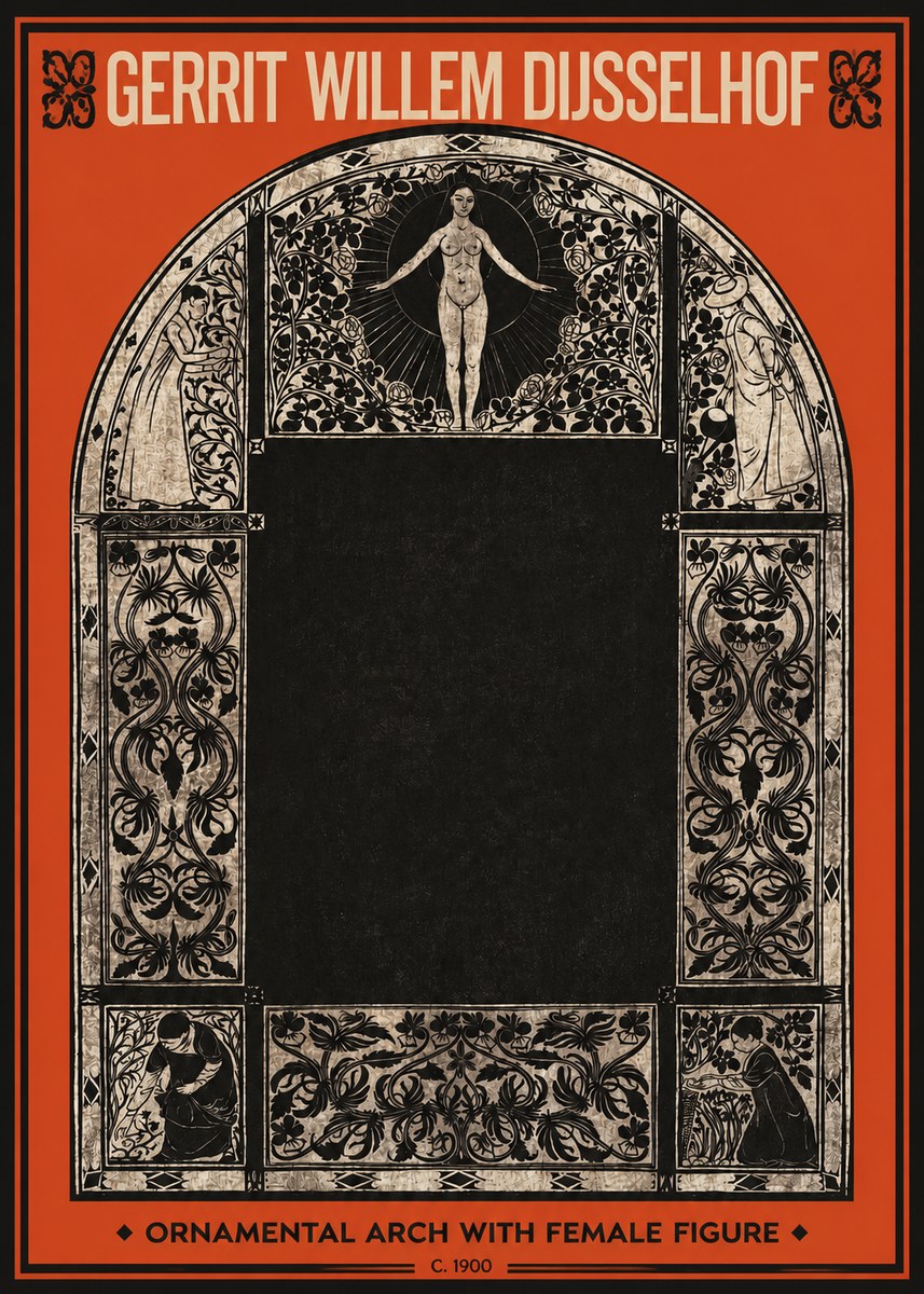 Gerrit Willem Dijsselhof Ornamental Composition - Design for a Printed Panel No3 - Plakát