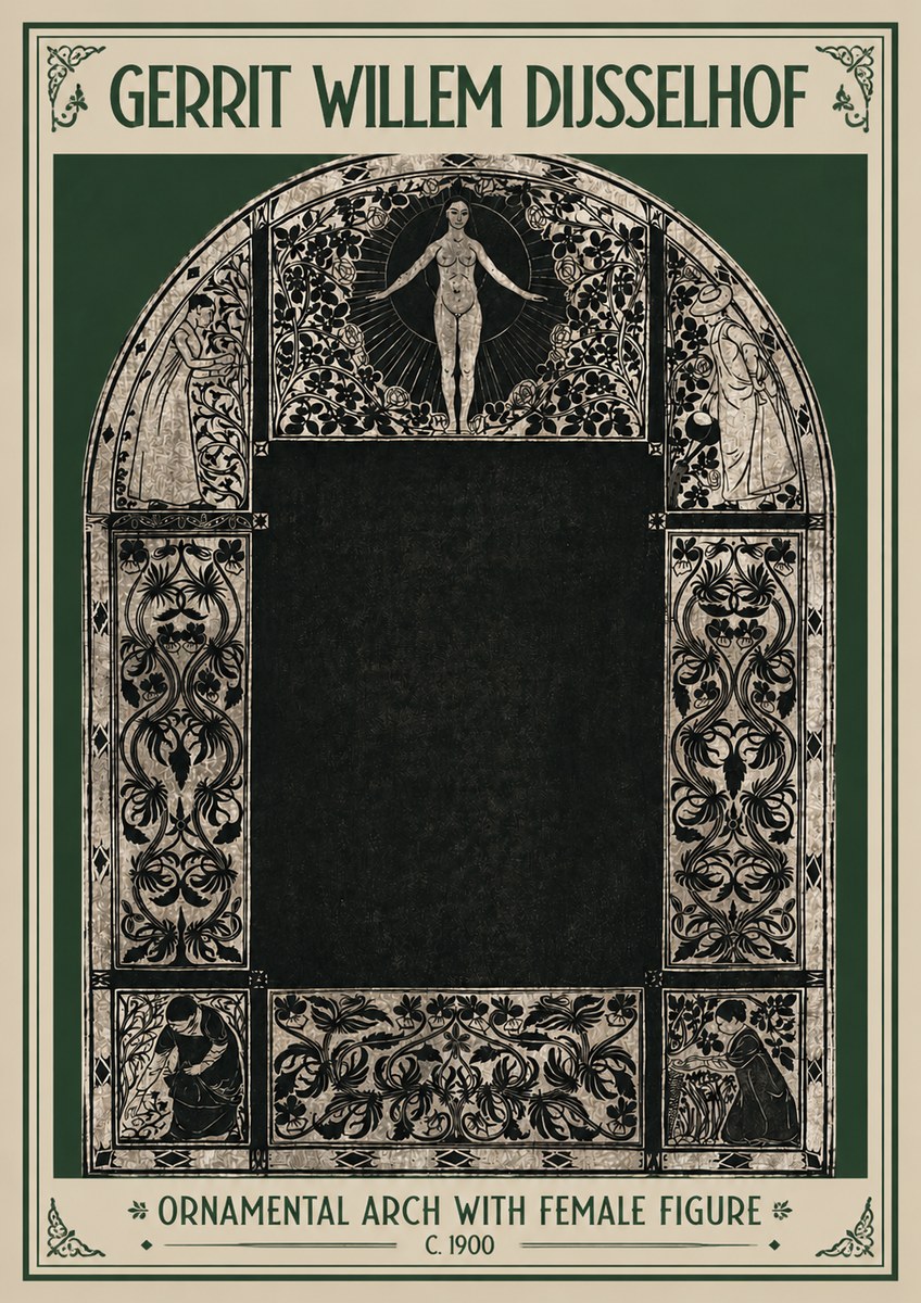 Gerrit Willem Dijsselhof Ornamental Composition - Design for a Printed Panel No4 - Plakát