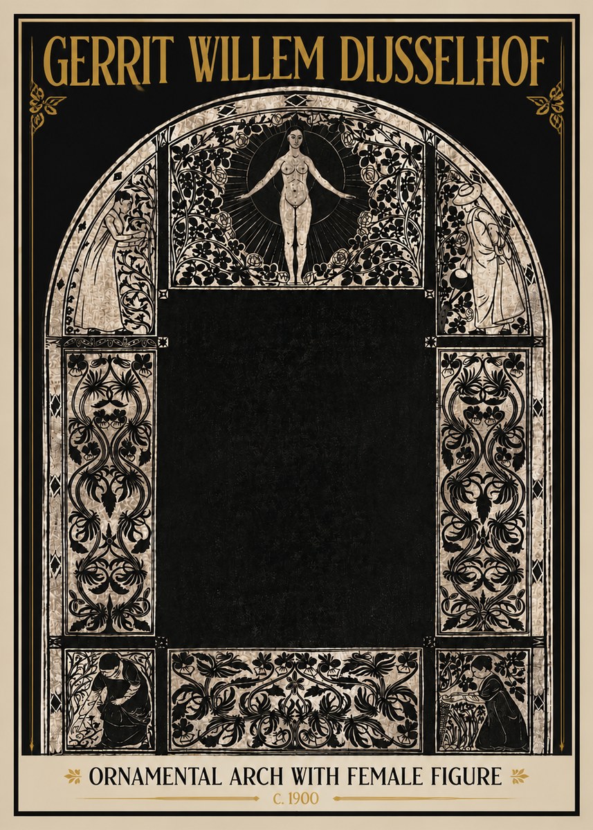 Gerrit Willem Dijsselhof Ornamental Composition - Design for a Printed Panel No6 - Plakát