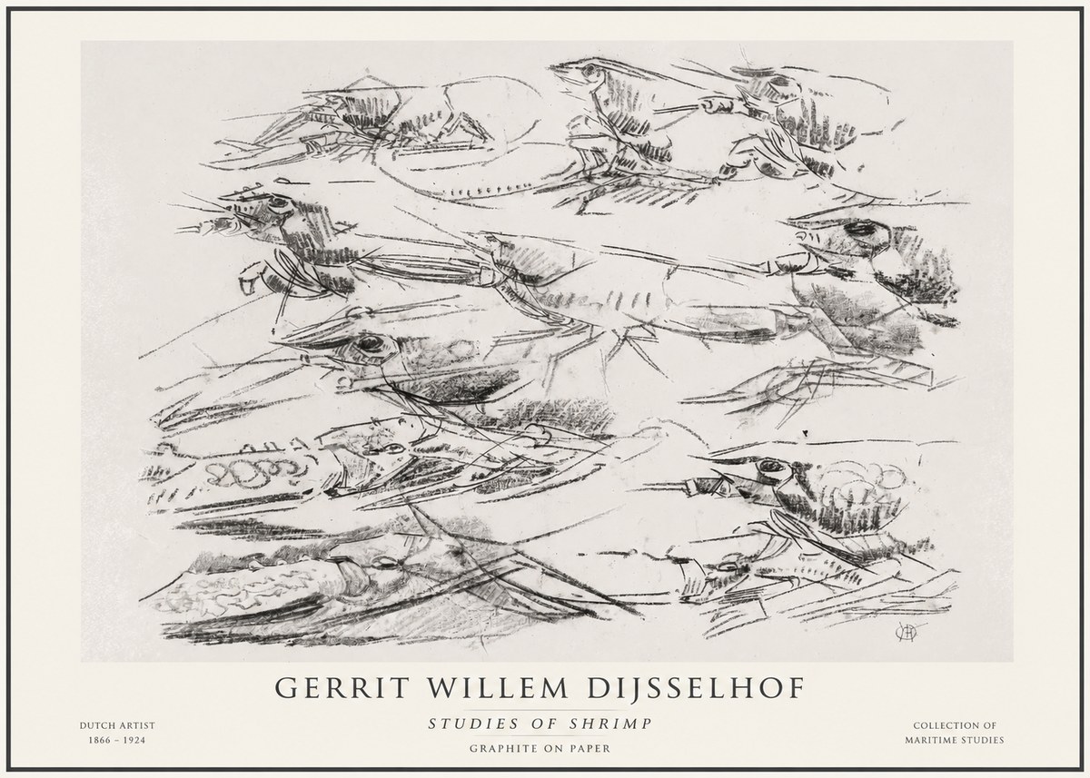 Gerrit Willem Dijsselhof Studies of Birds in Motion No6 - Plakát