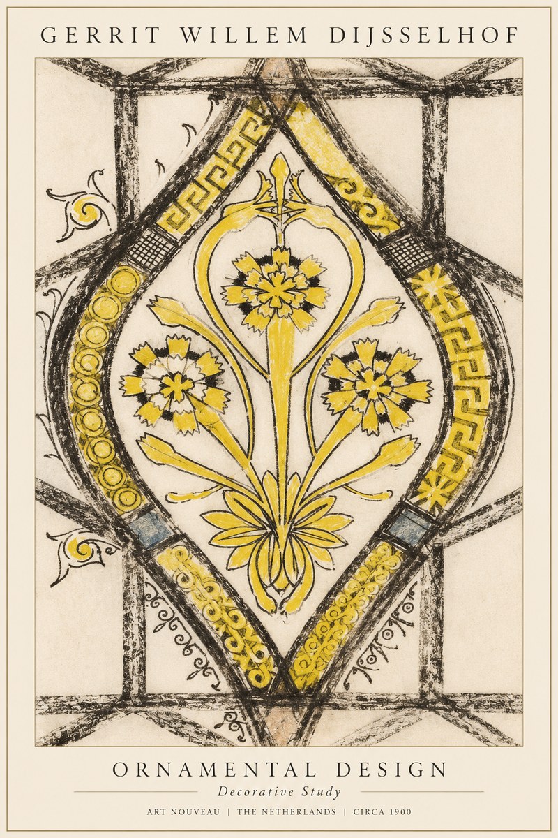 Gerrit Willem Dijsselhof Ornamental Design No5 - Plakát