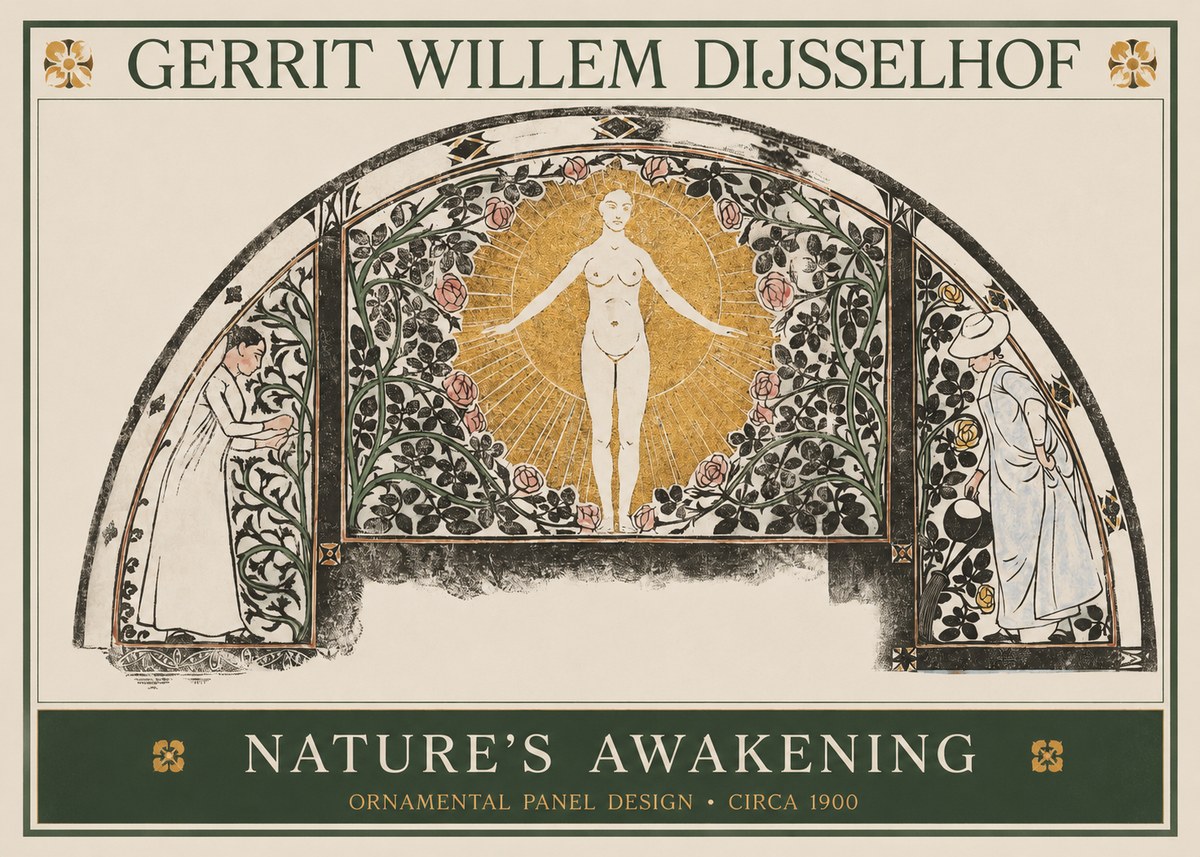Gerrit Willem Dijsselhof Nature's Awakening No1 - Plakát