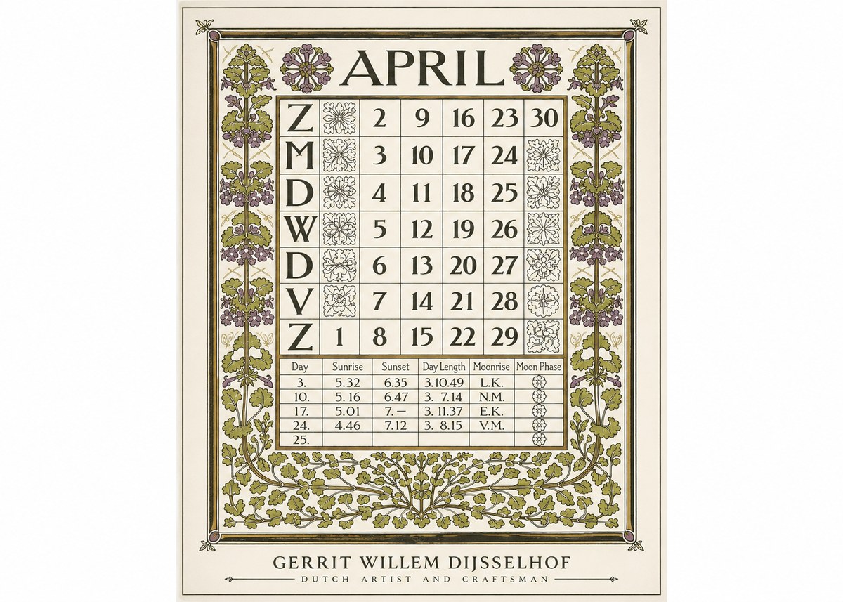 Gerrit Willem Dijsselhof April No1 - Plakát