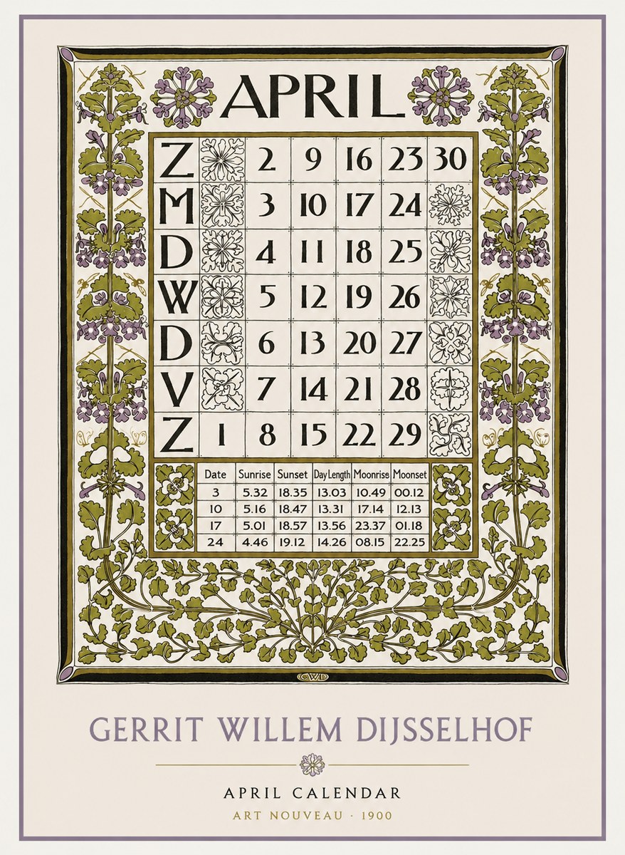 Gerrit Willem Dijsselhof April No2 - Plakát