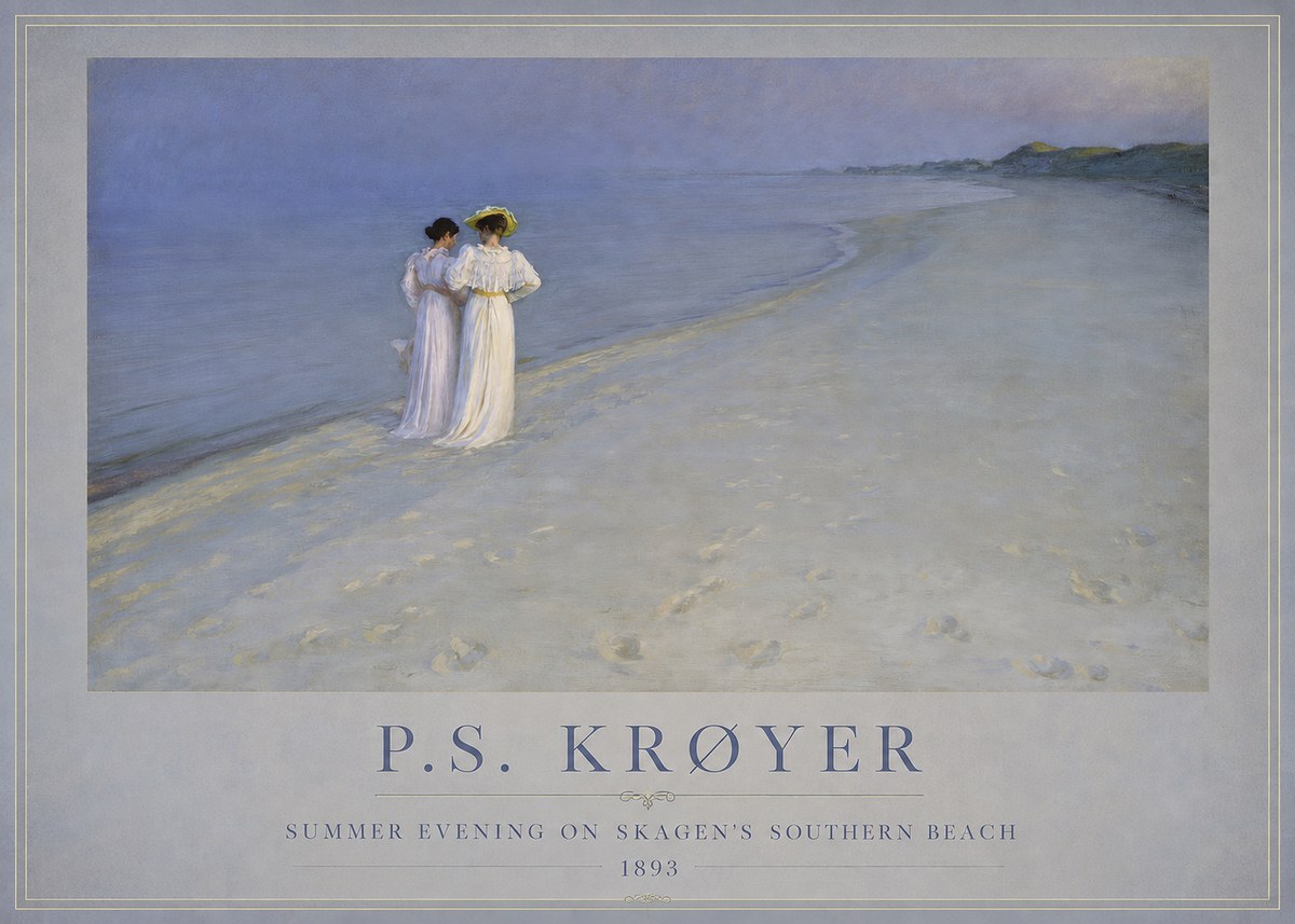 P.S. Krøyer Summer Evening on Skagen's Southern Beach No1 - Plakát