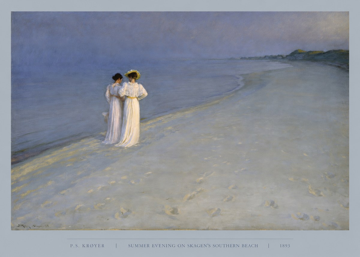 P.S. Krøyer Summer Evening on Skagen's Southern Beach No5 - Plakát