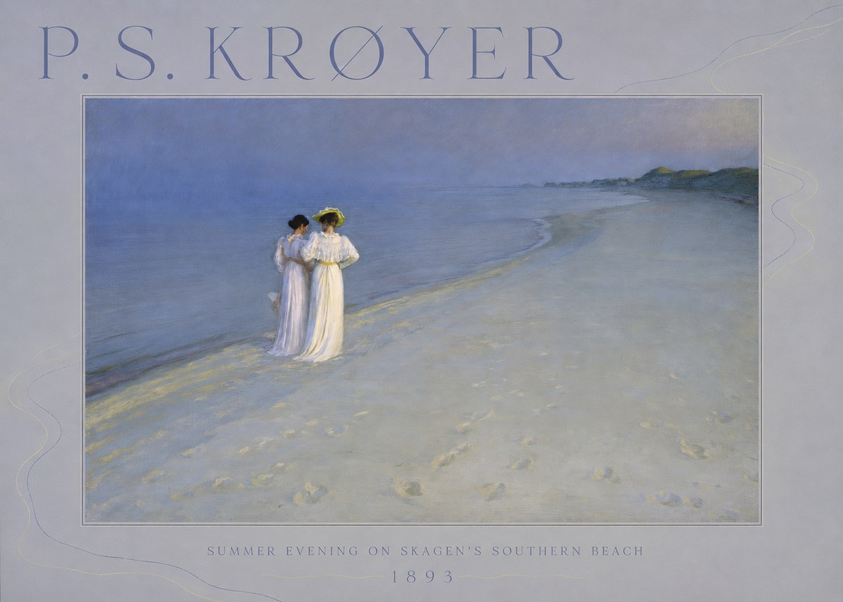 P.S. Krøyer Summer Evening on Skagen's Southern Beach No6 - Plakát