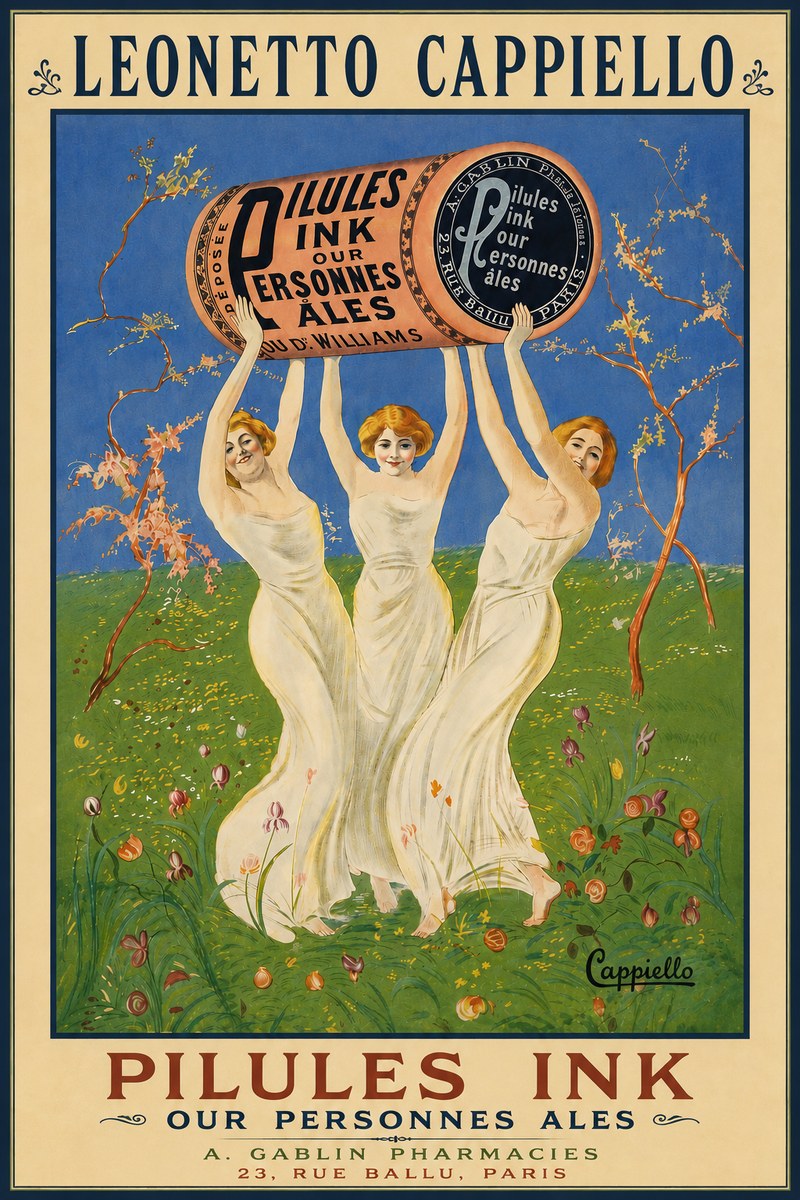 Leonetto Cappiello Pilules Ink Our Personnes Ales No5 - Plakát