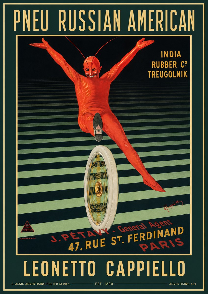 Leonetto Cappiello Pneu Russian American No2 - Plakát