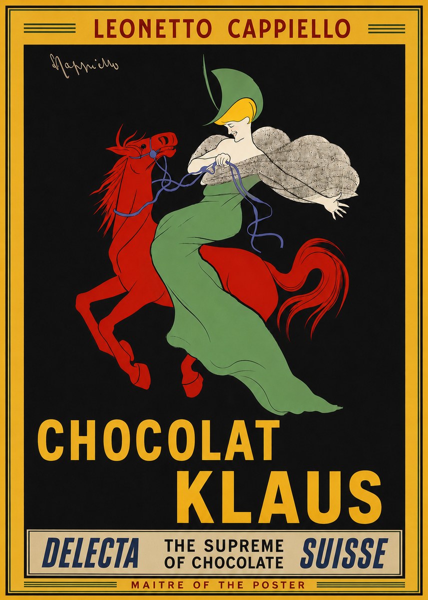 Leonetto Cappiello Chocolat Klaus No4 - Plakát