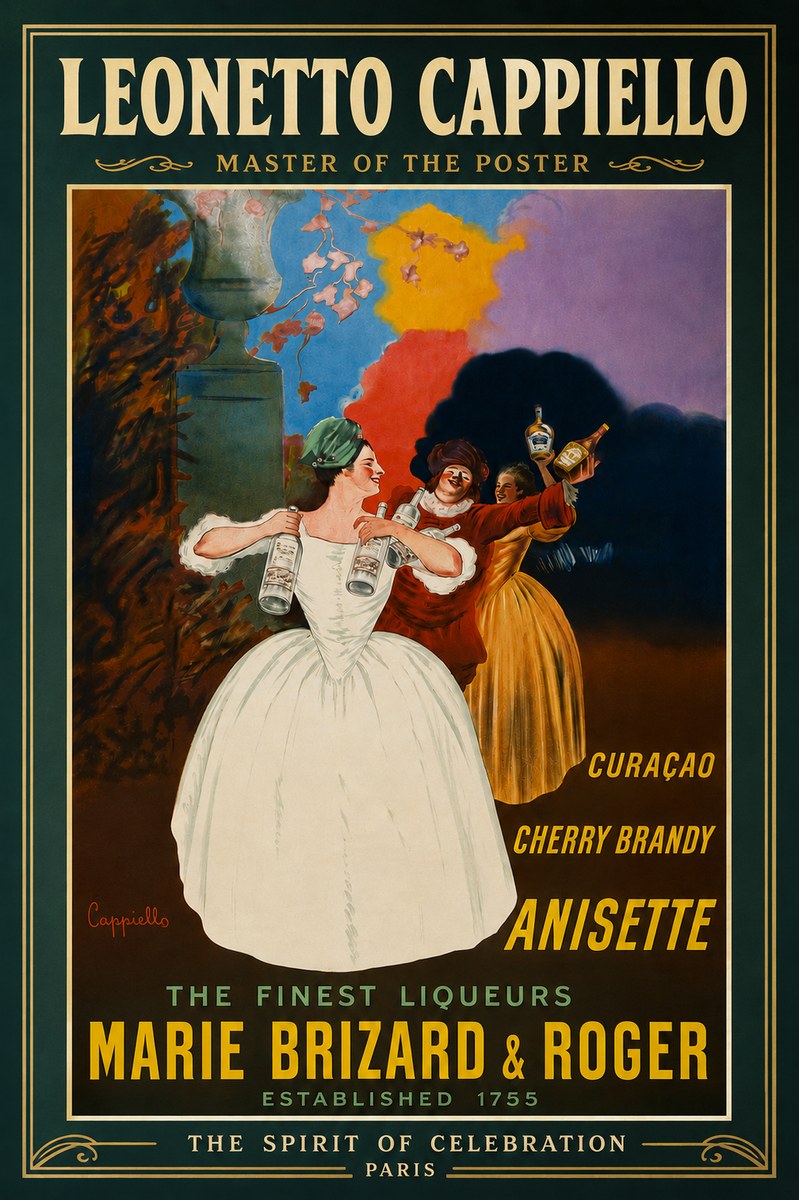 Leonetto Cappiello Marie Brizard & Roger - the Finest Liqueurs No4 - Plakát