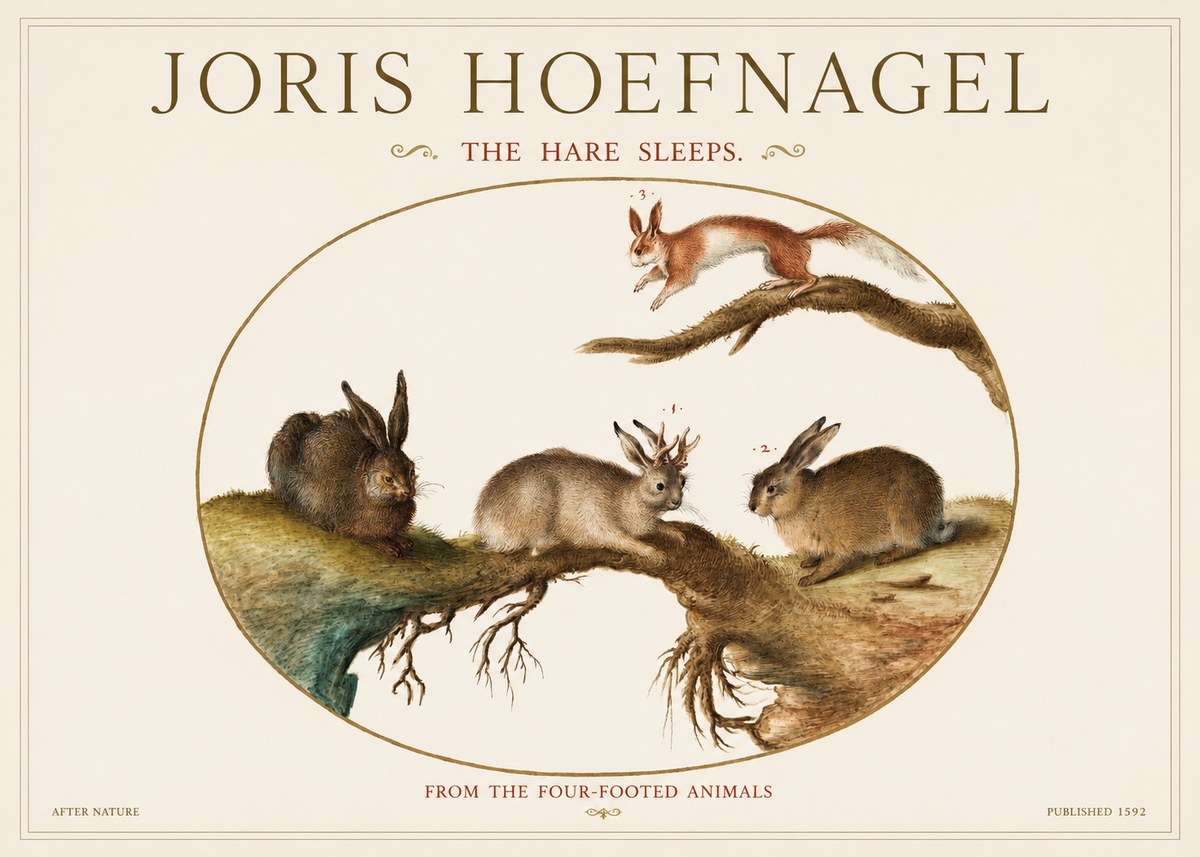 Joris Hoefnagel Lepvs Dormit No3 - Plakát