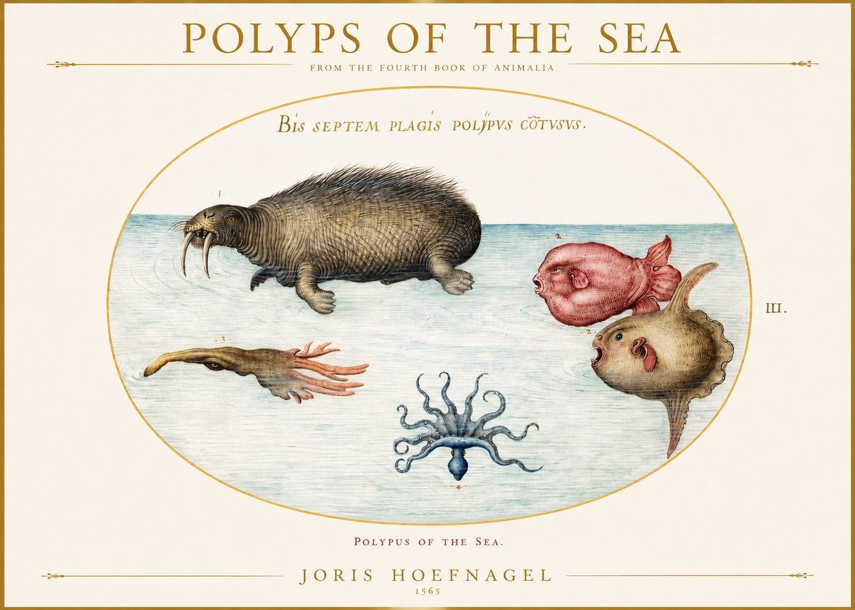 Joris Hoefnagel Polyps of the Sea No1 - Plakát
