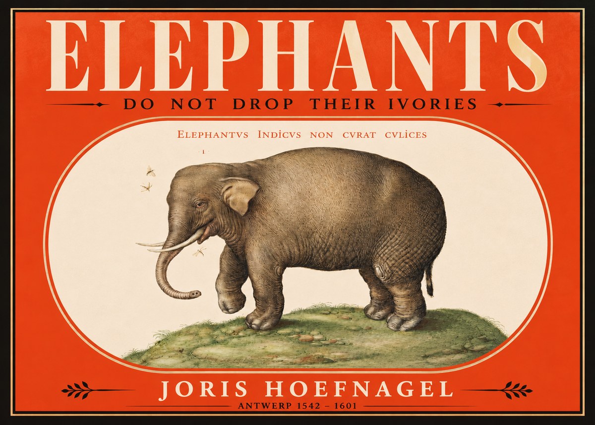 Joris Hoefnagel Elephant Does Not Drop Its Ivories No2 - Plakát