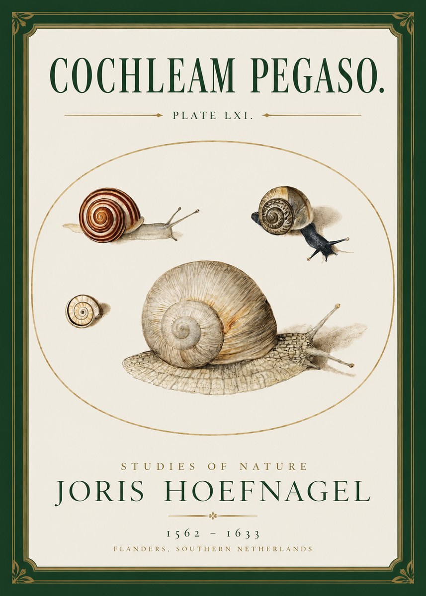 Joris Hoefnagel The Four Snails No3 - Plakát