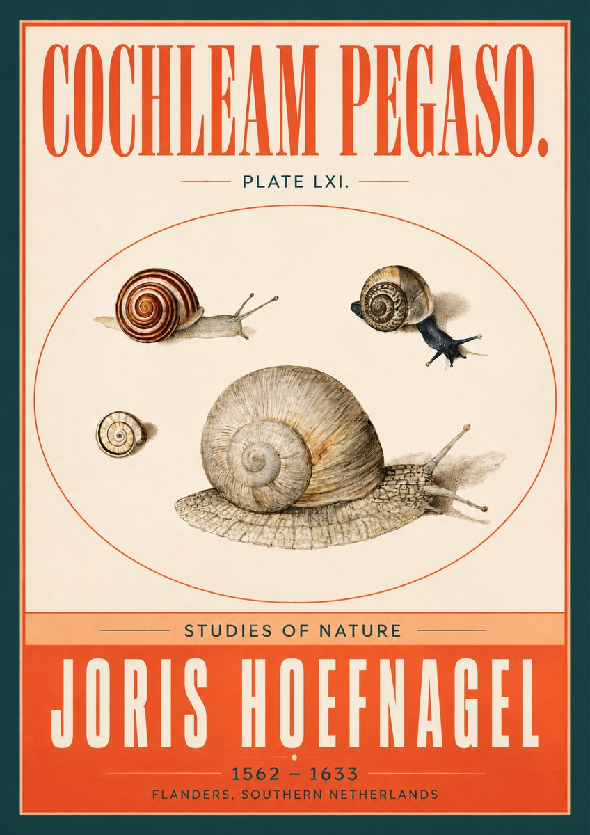 Joris Hoefnagel The Four Snails No4 - Plakát