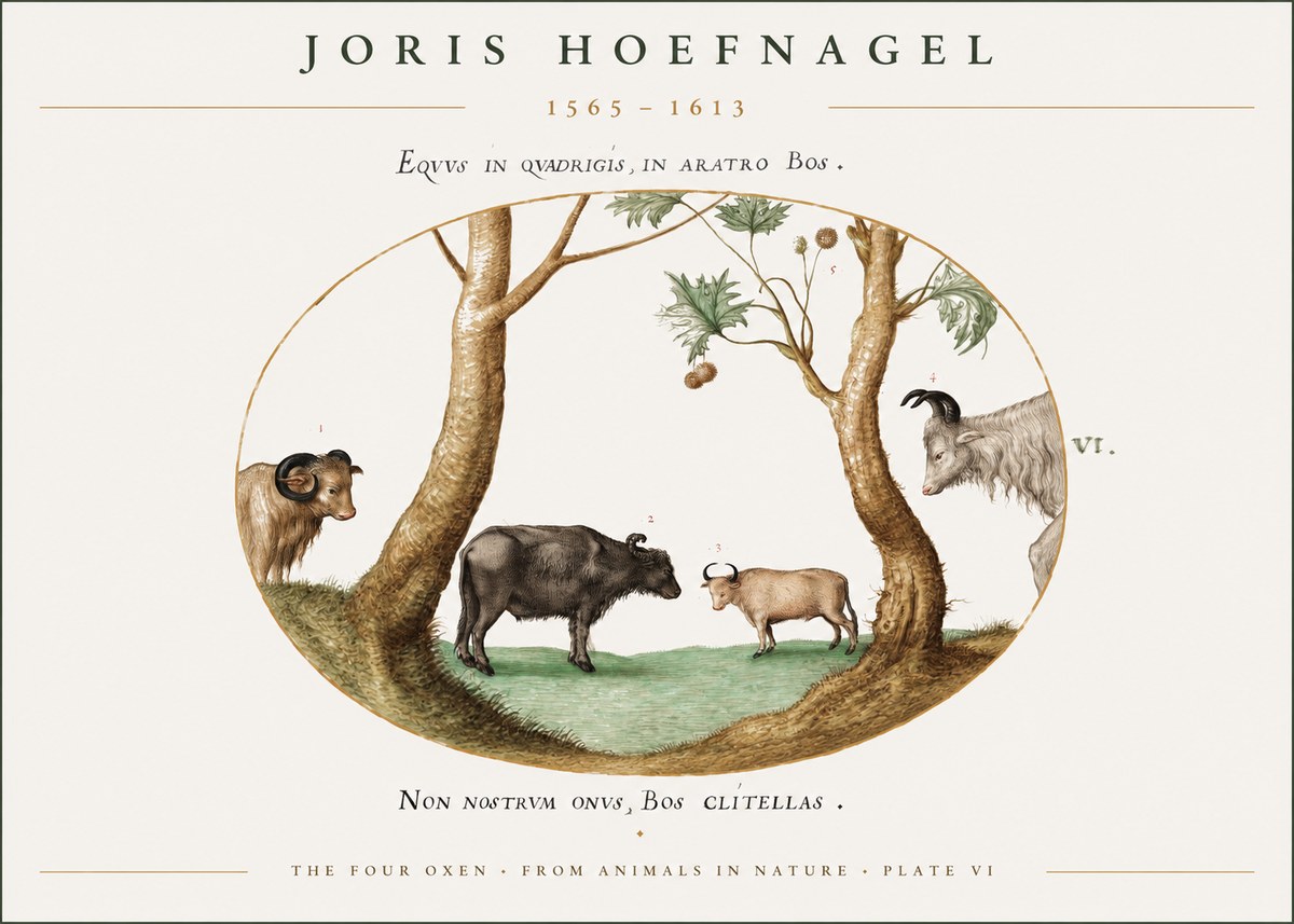 Joris Hoefnagel The Four Oxen No1 - Plakát