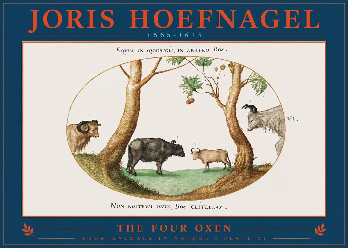 Joris Hoefnagel The Four Oxen No2 - Plakát