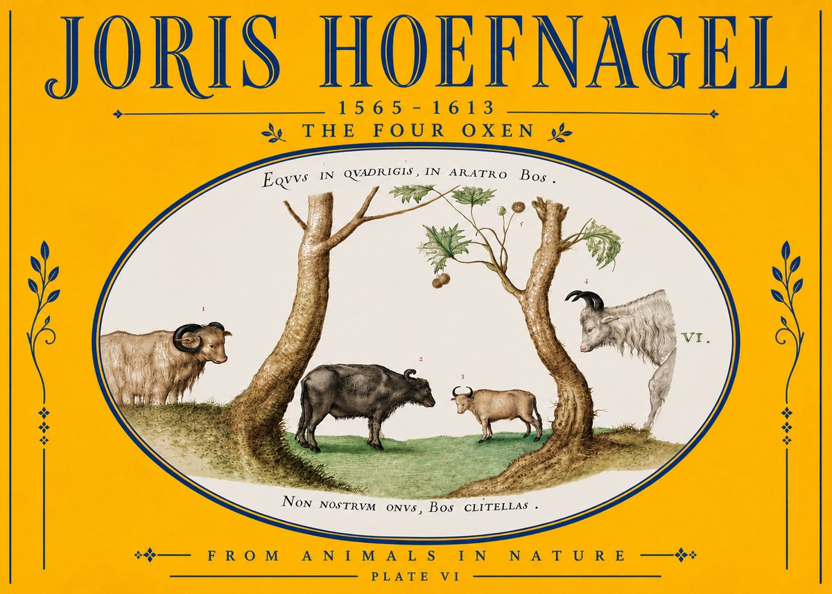 Joris Hoefnagel The Four Oxen No5 - Plakát