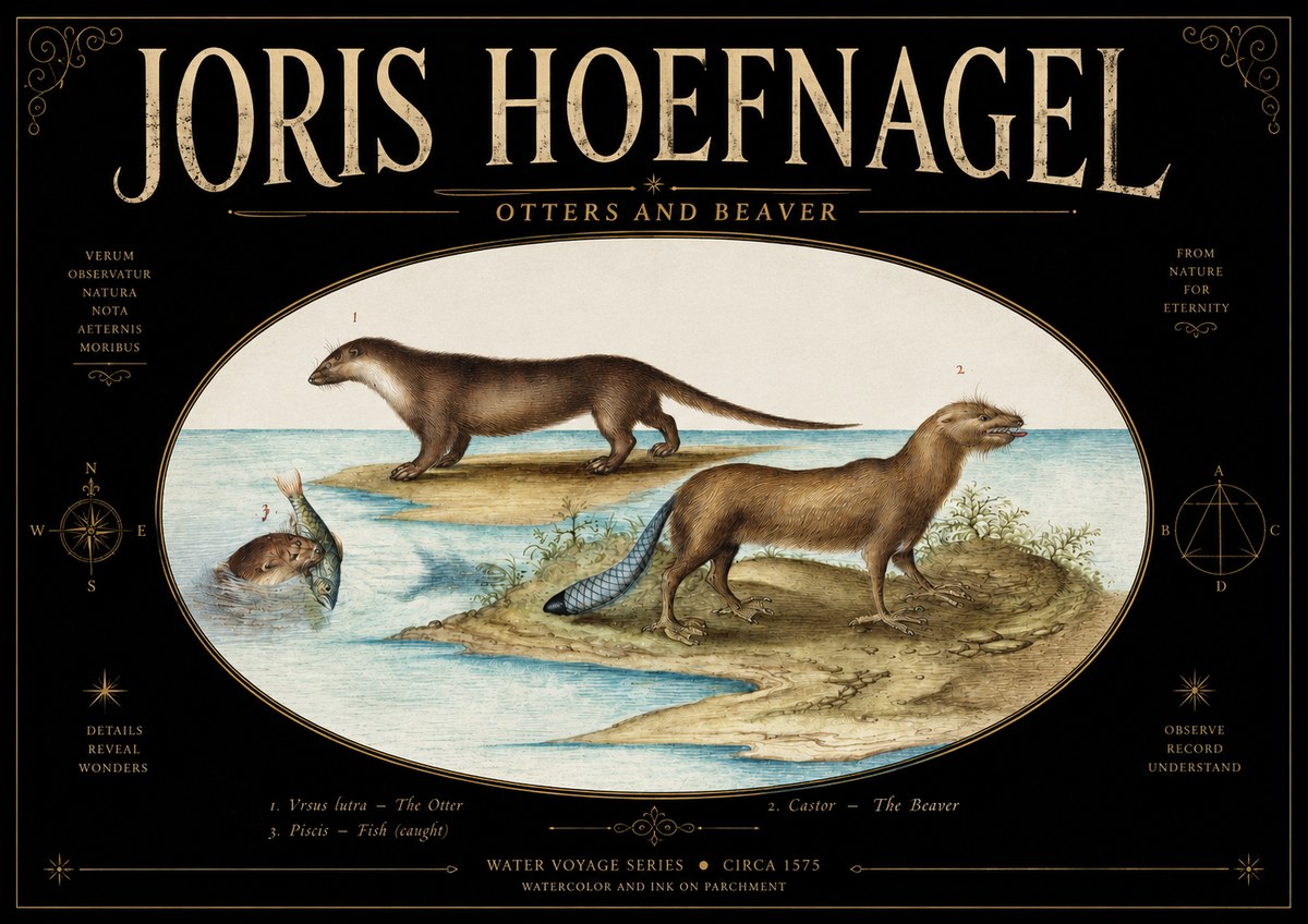 Joris Hoefnagel The Four-footed Creatures No5 - Plakát
